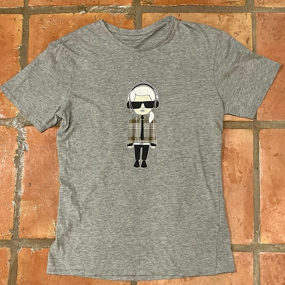 Grey Karl Lagerfeld small, cartoon tee